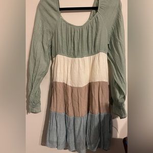 Nwt blue pepper color block dress